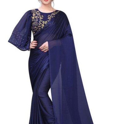 Aagam Drishya Navy Women Sarees