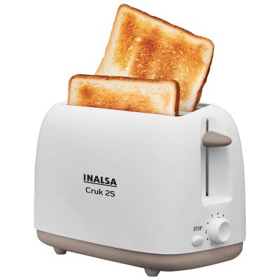 Inalsa Cruk 2S,2 Slice,6-Level of Bread Browning Control ,Crispy Toast In Minutes 750 W Pop Up Toaster  (White)