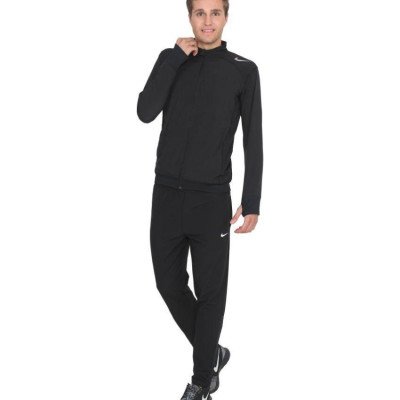 Seasons Black Polyester Trackpants