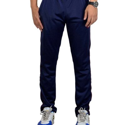 Seasons Navy Polyester Pencil Fit Track Pant