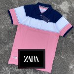 Seasons Pink Polo Neck Half Sleeve T-Shirt