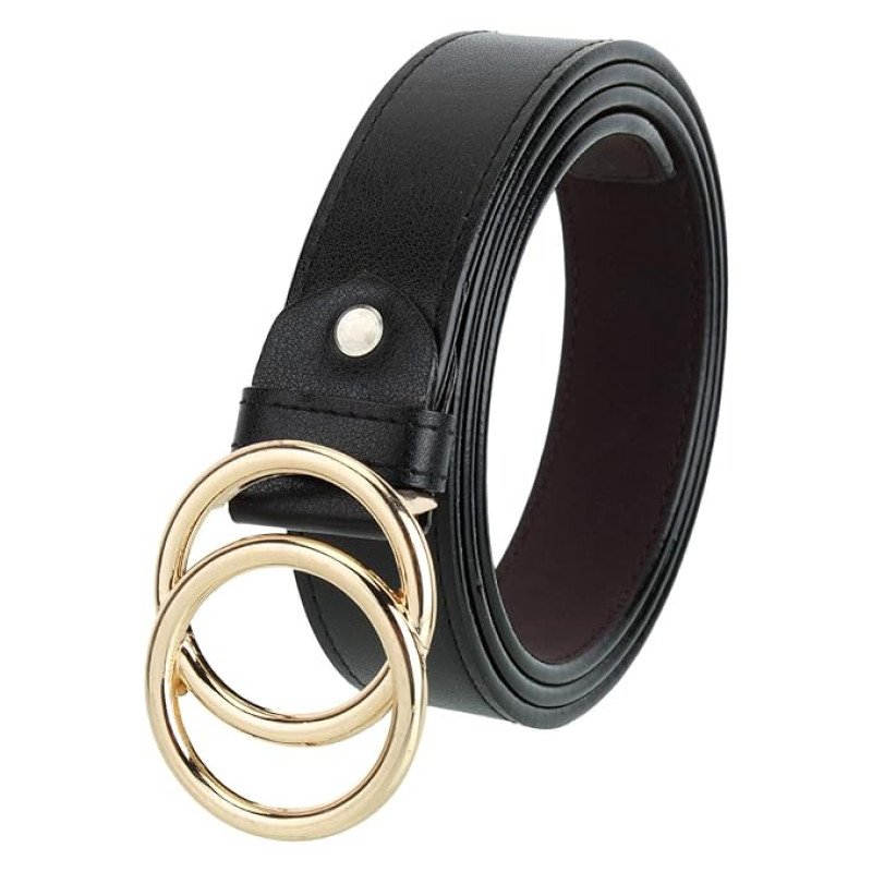 Black Women's Faux Leather Belt