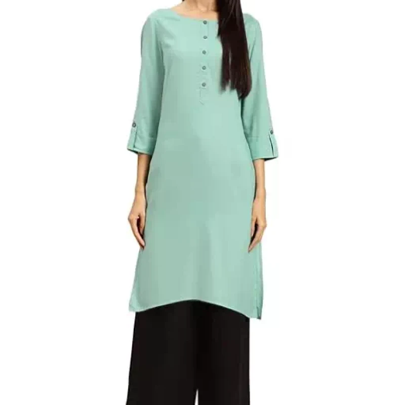 Best Blue Women Rayon Straight Kurti