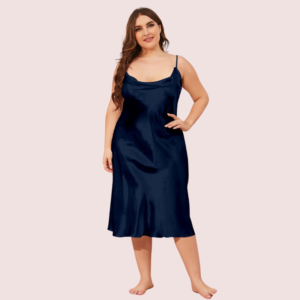 Glamour Satin Cowl Dress â€“ Plus Size